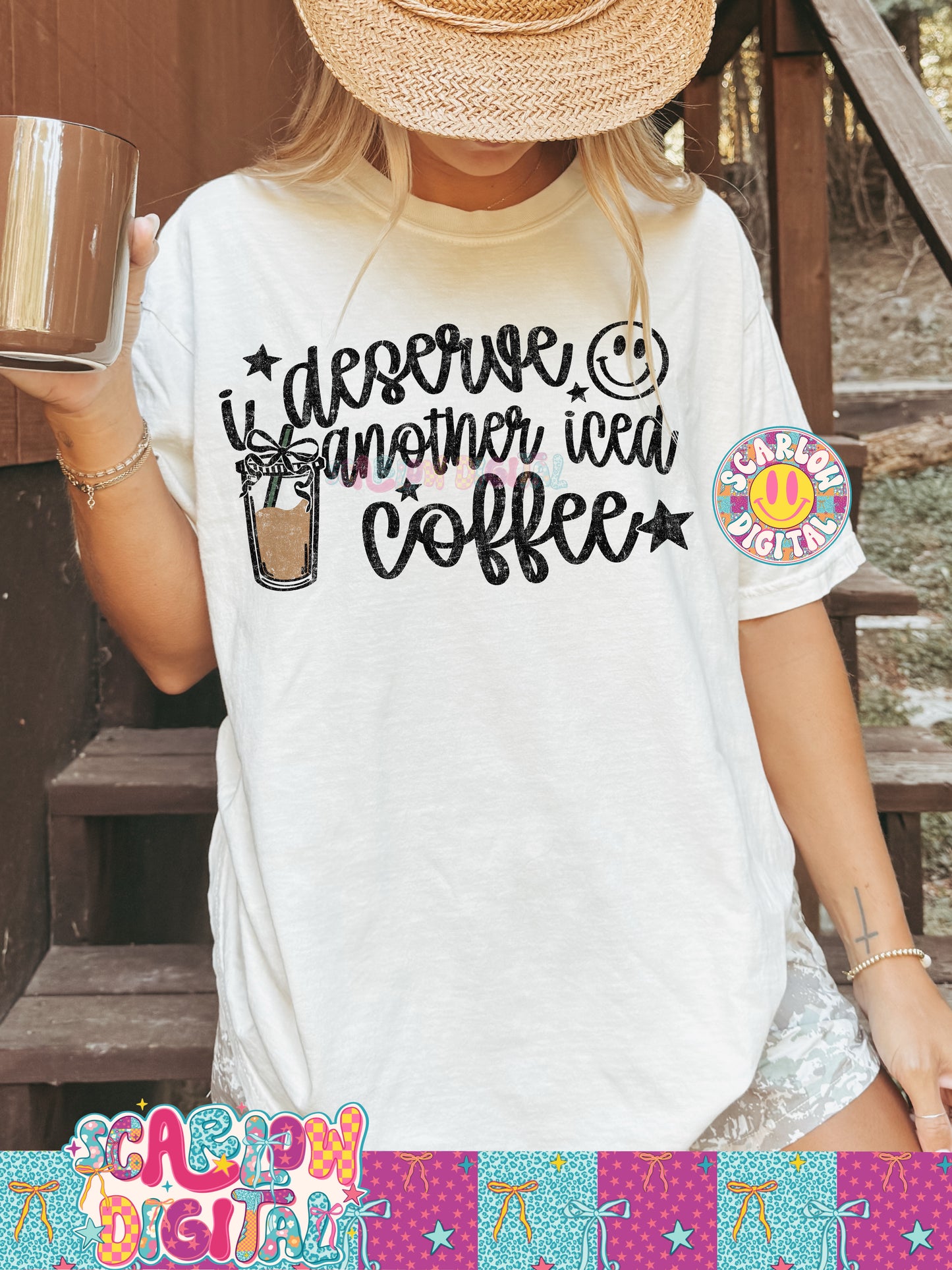 I Deserve Another Iced Coffee PNG Digital Design