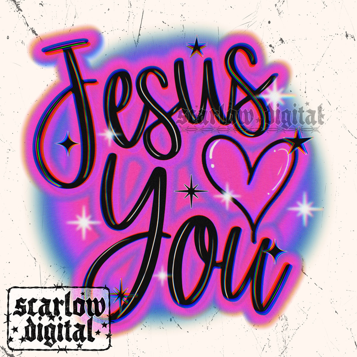 Jesus Loves You PNG Digital Design