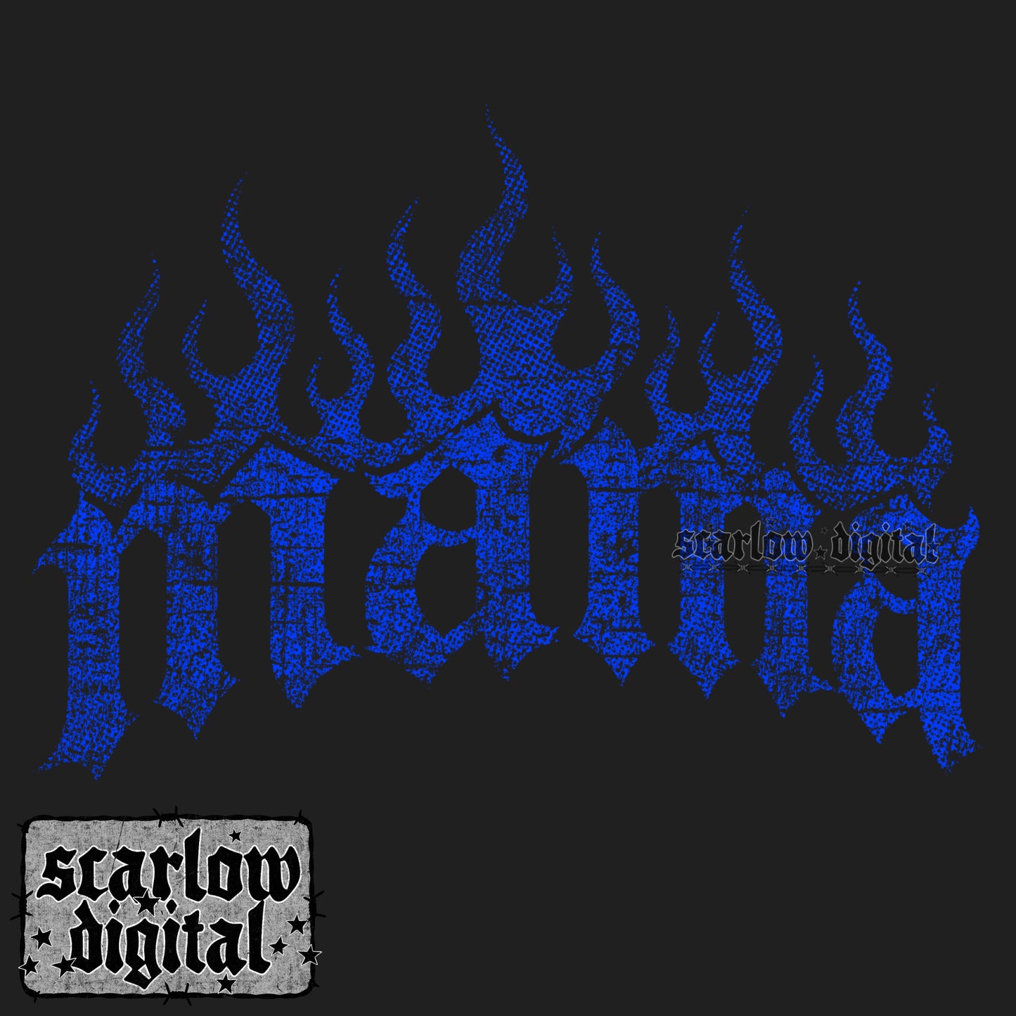 Grunge Neon Flamin Mama PNG Digital Design