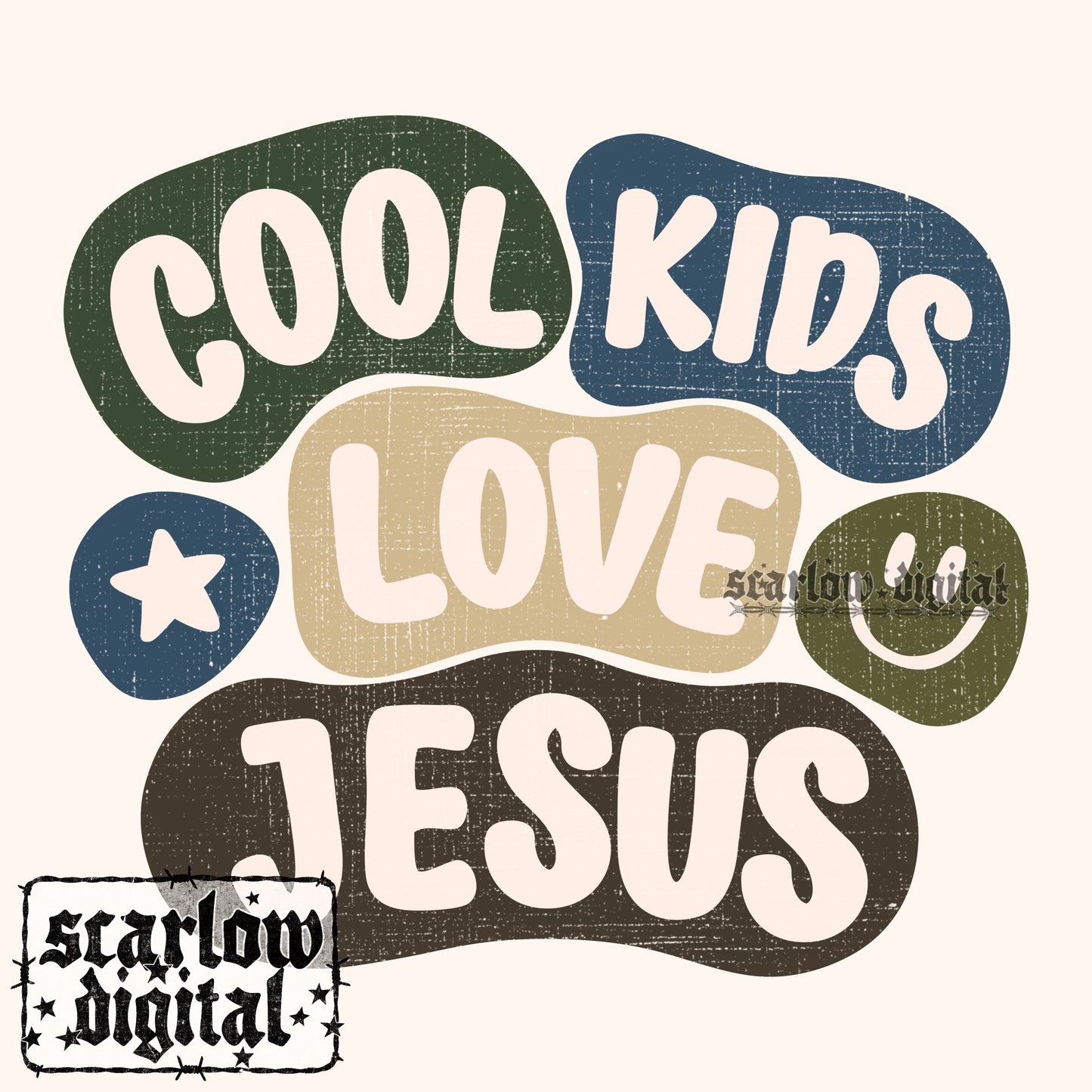 Cool Kids Love Jesus PNG Digital Design