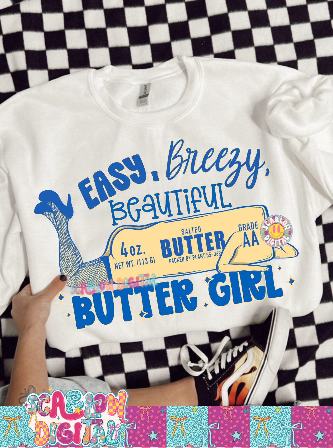 Easy Breezy Beautiful Butter Girl PNG Digital Design