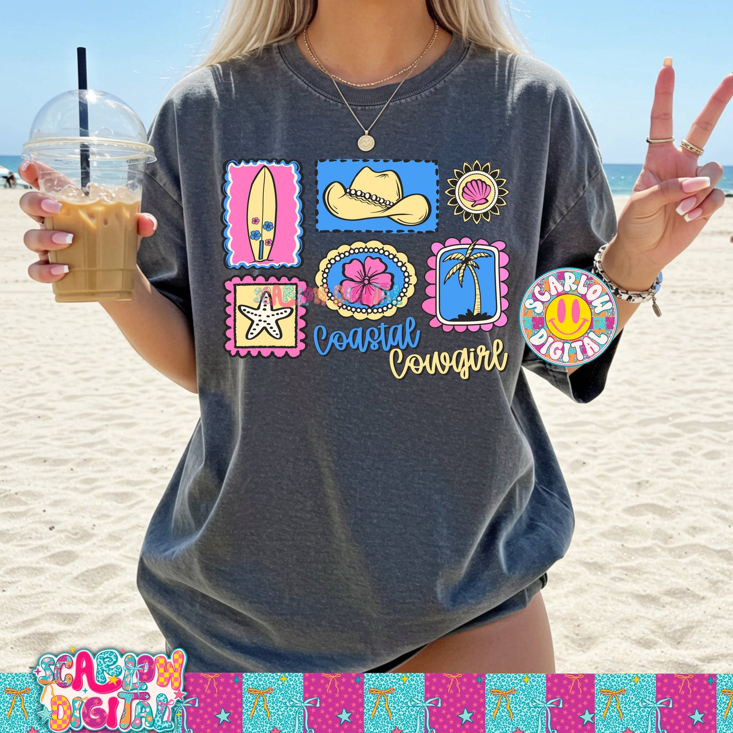 Coastal Cowgirl Full Color PNG Digital Design