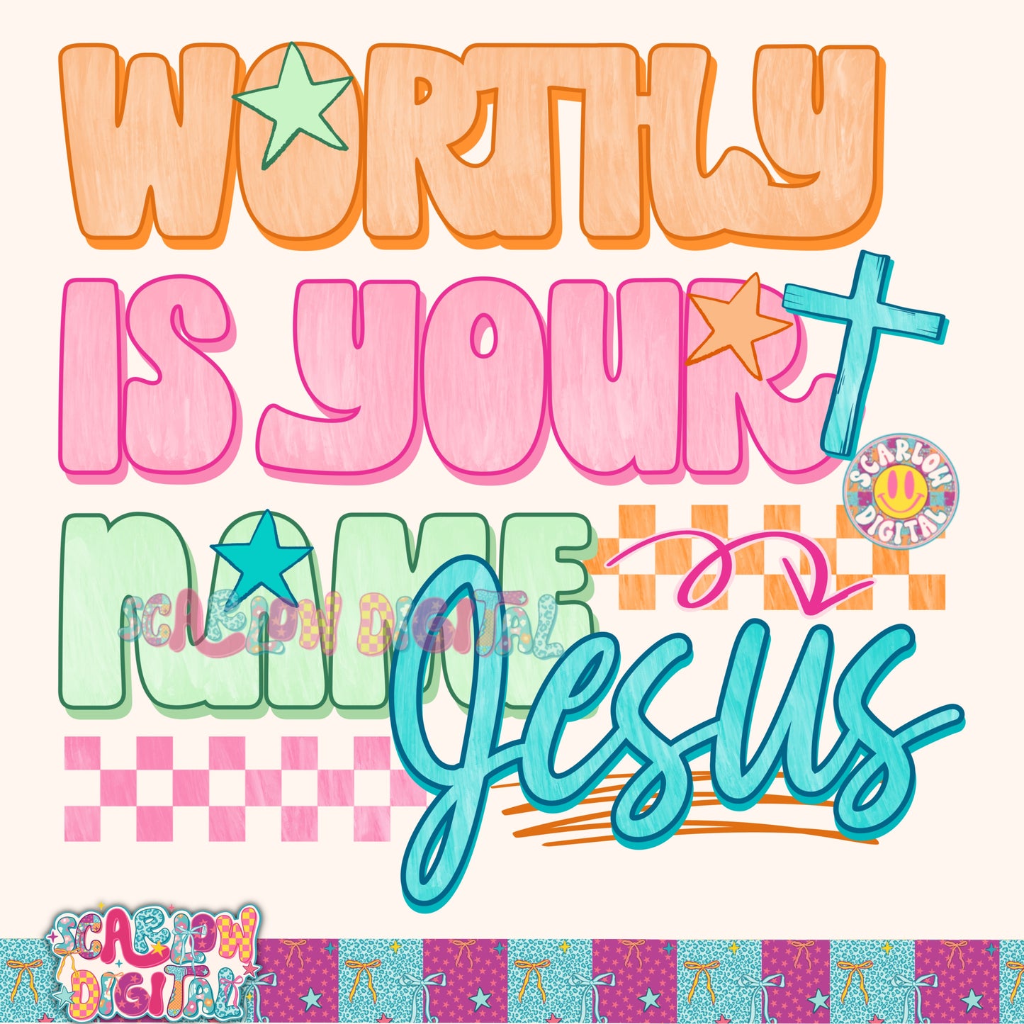 Worthy is Your Name Jesus PNG Digital Design