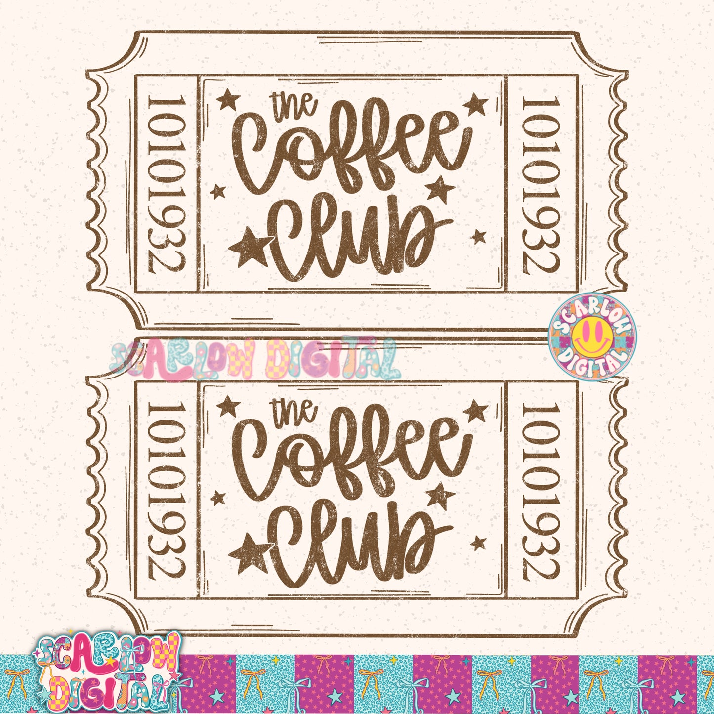 The Coffee Club Tickets PNG Digital Design