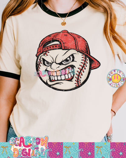 Angry Baseball PNG Digital Design