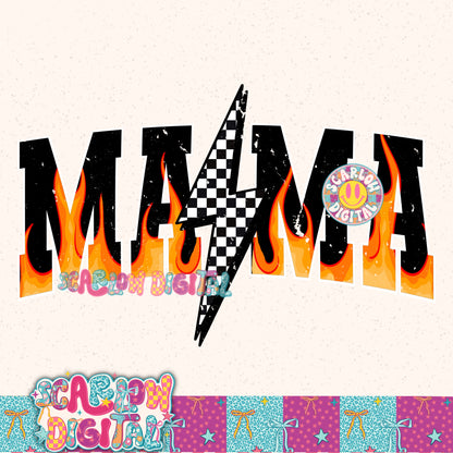 Mama Flames PNG Digital Design