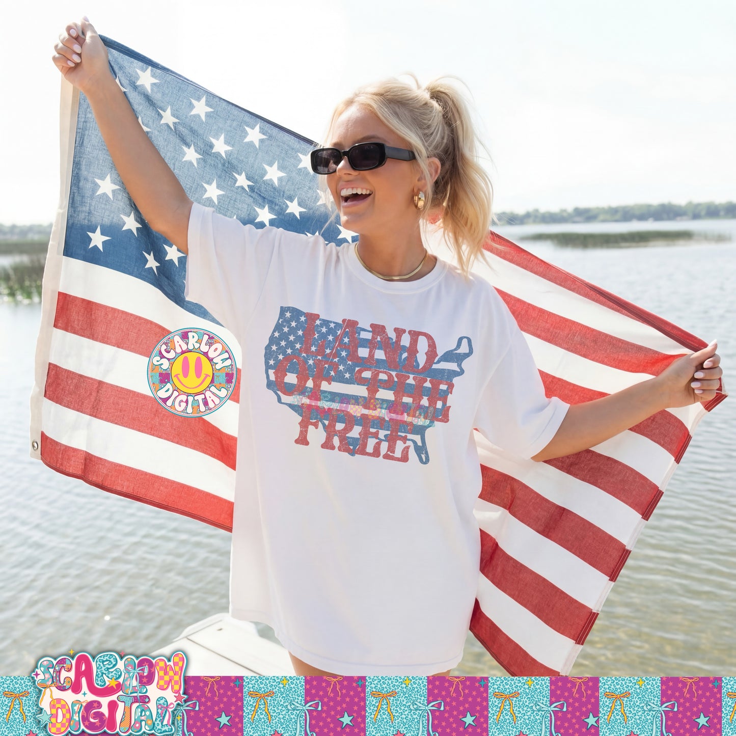 Land of the Free PNG Digital Design