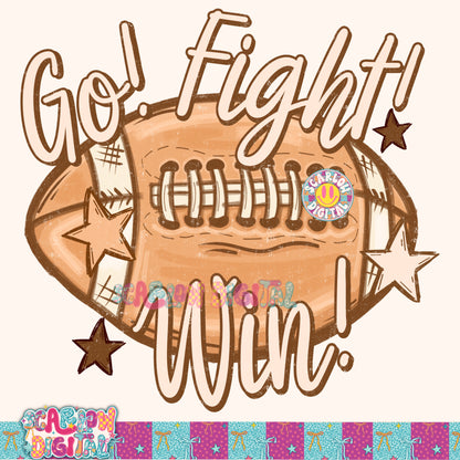 Go Fight Win Football PNG Digital Design