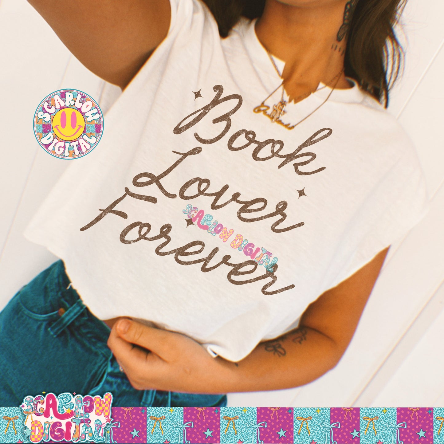 Book Lover Forever PNG Digital Design