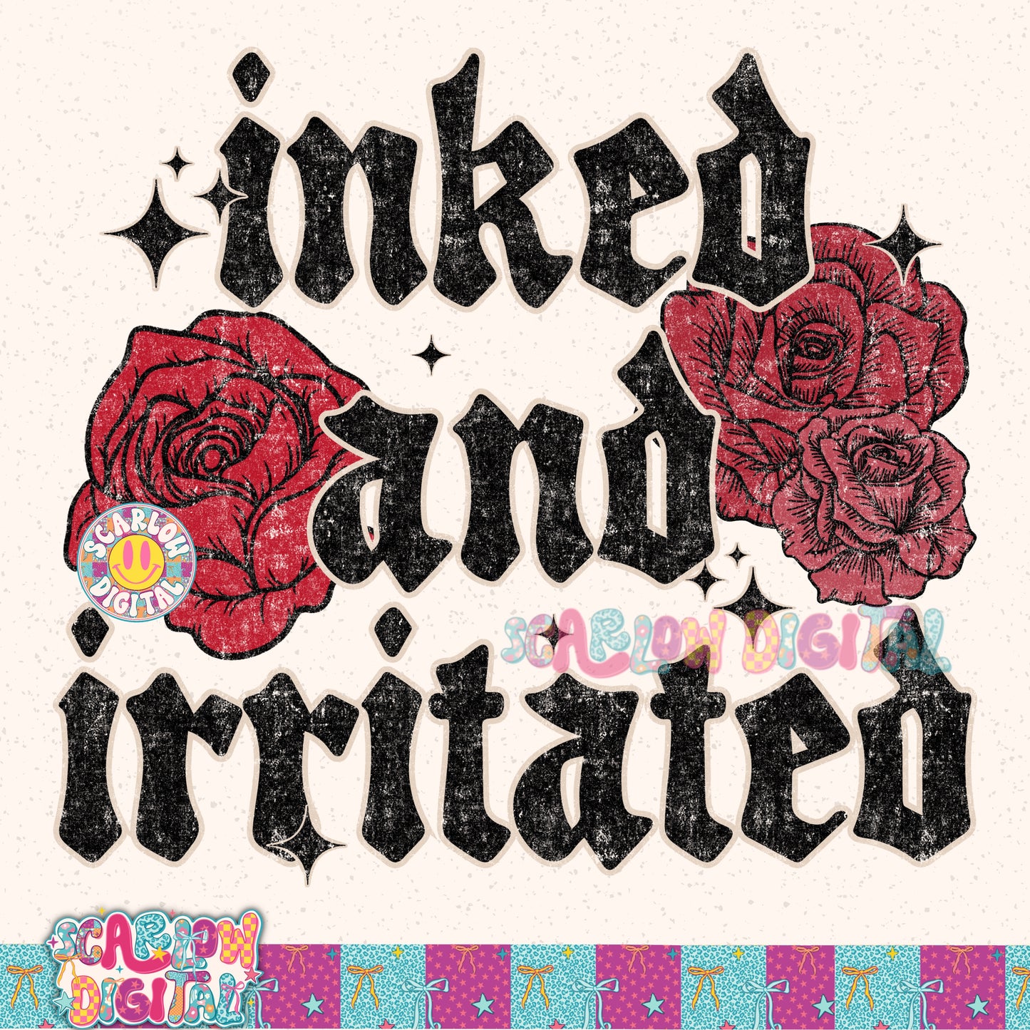 Inked and Irritated PNG Digital Design