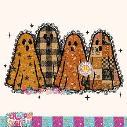 Vintage Ghosts PNG Digital Design
