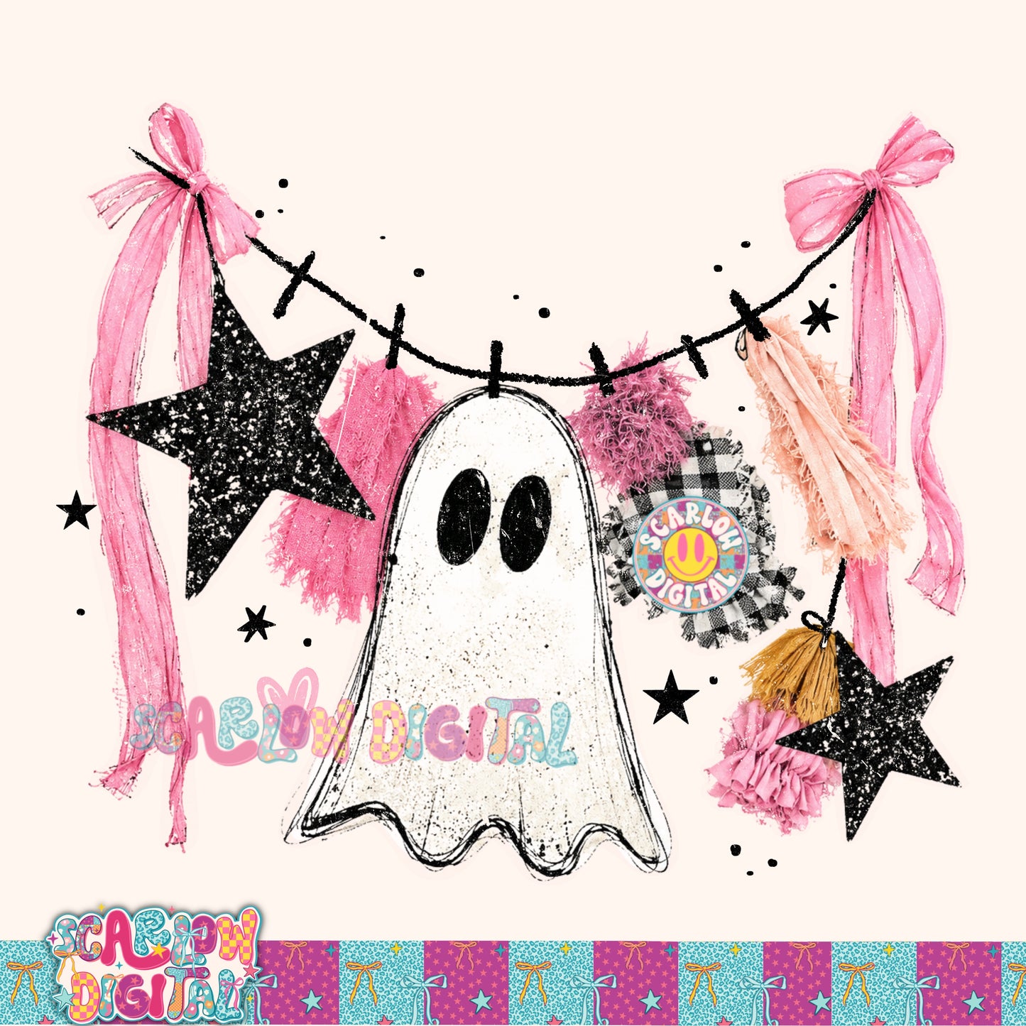 Ghost Garland PNG Digital Design