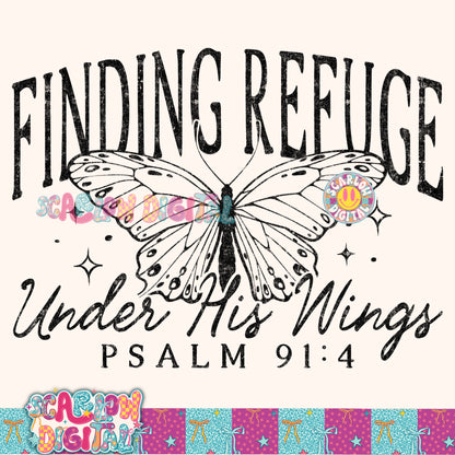 Finding Refuge Under His Wings PNG Digital Design