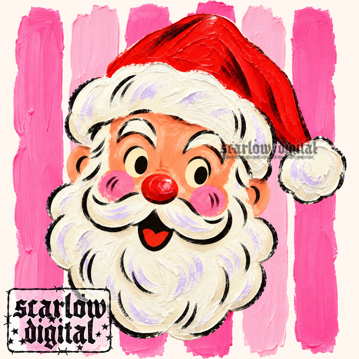Painted Santa Claus PNG Digital Design