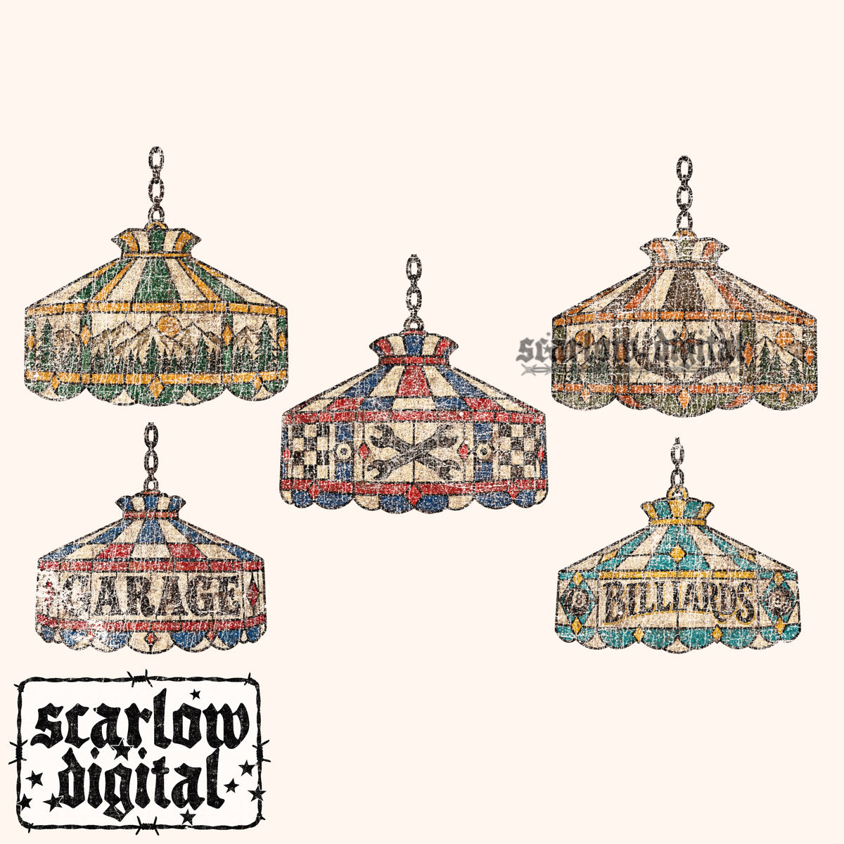 Old Antique Lamps PNG Digital Design