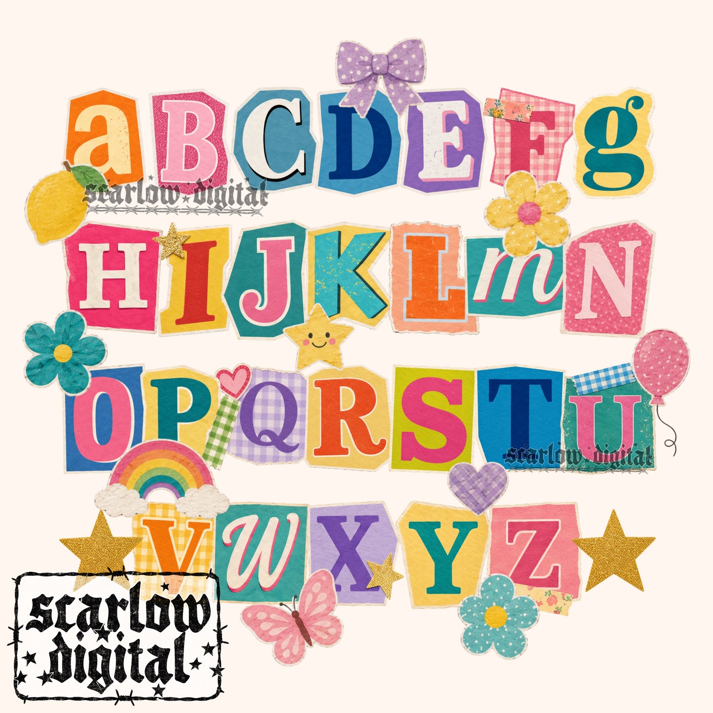 Magazine-Syle Letters Alpha Set Digital Design