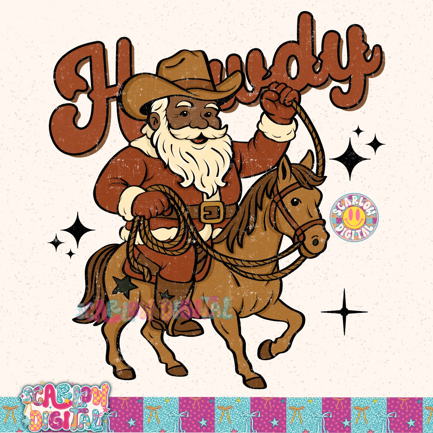 Howdy Christmas Santa PNG Digital Design