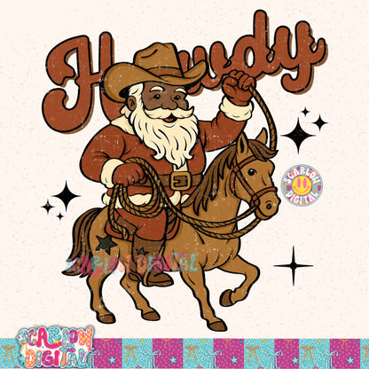 Howdy Christmas Santa PNG Digital Design