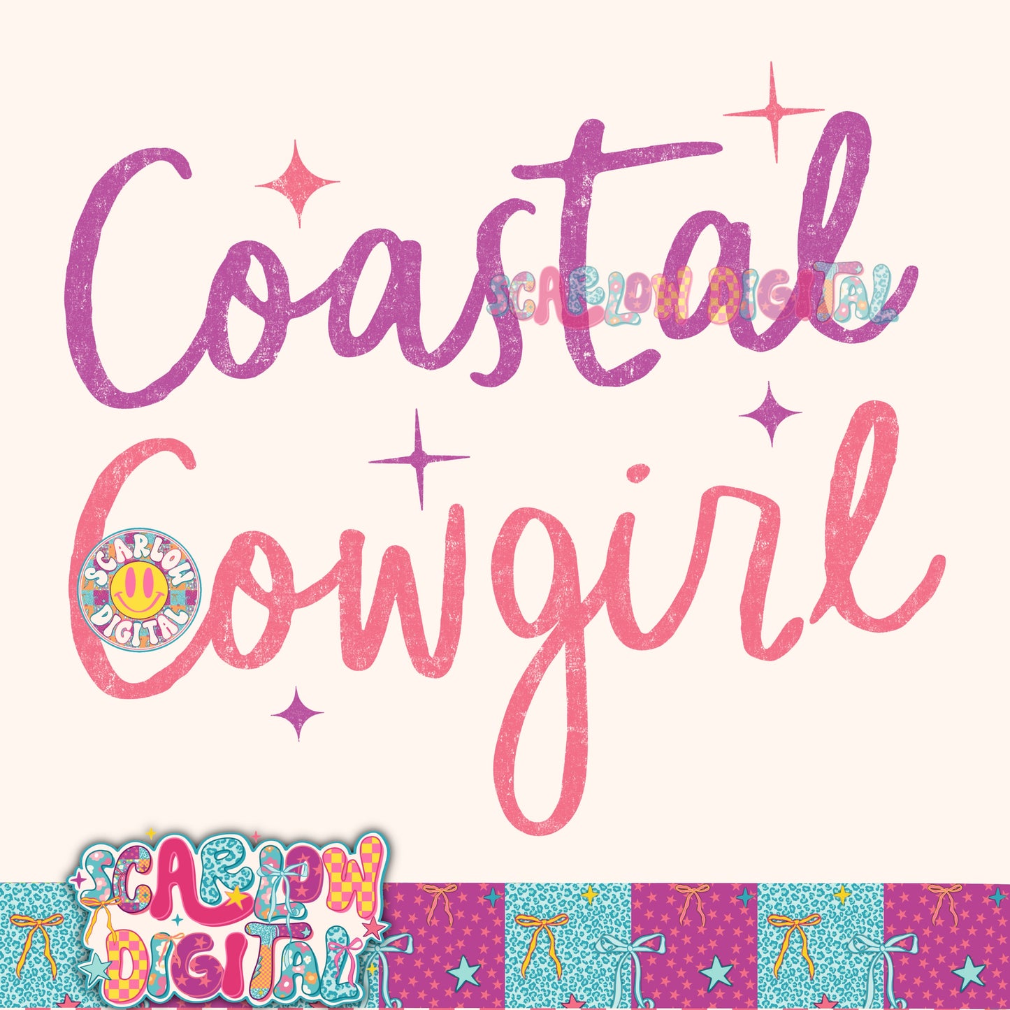 Coastal Cowgirl PNG Digital Design