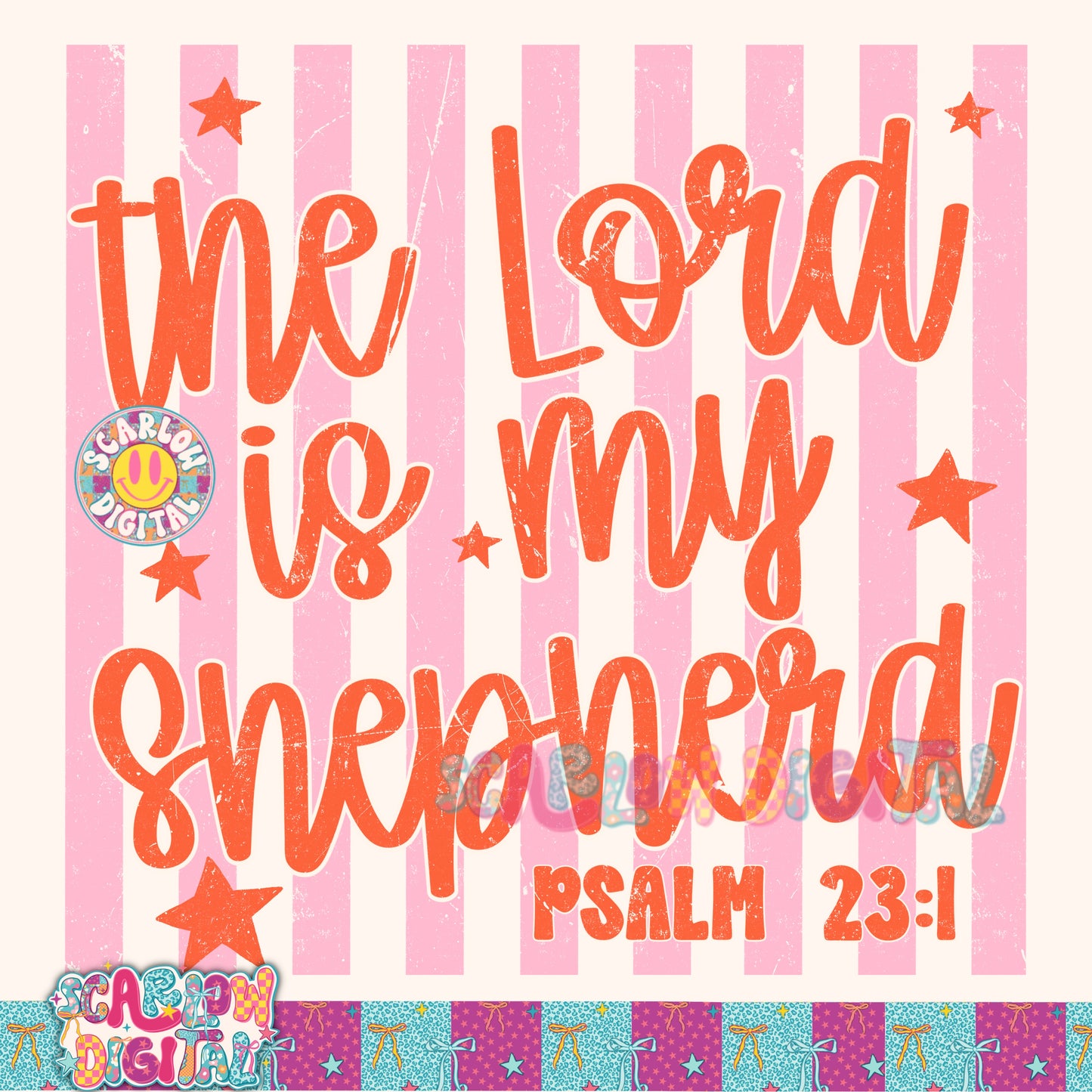 The Lord is My Shepherd PNG Digital Design