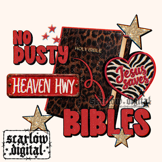 No Dusty Bibles PNG Digital Design