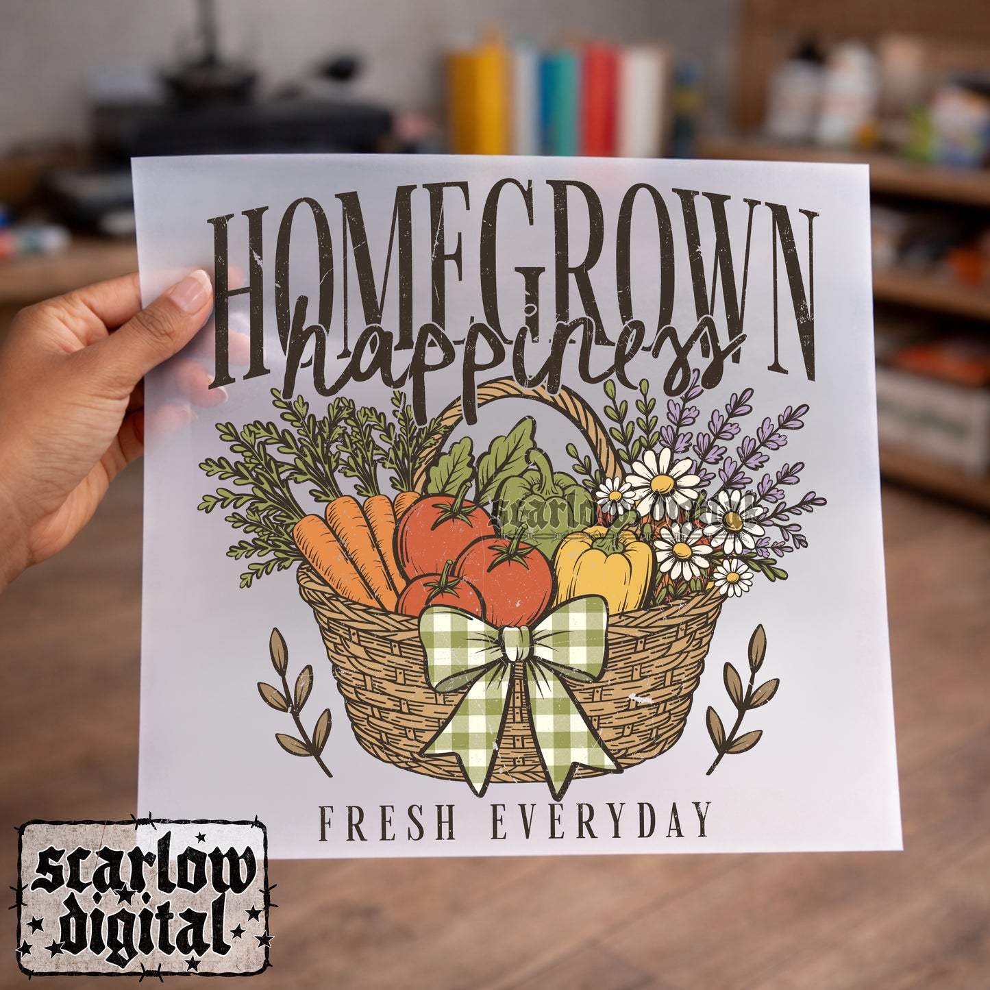 Homegrown Happiness PNG Digital Design