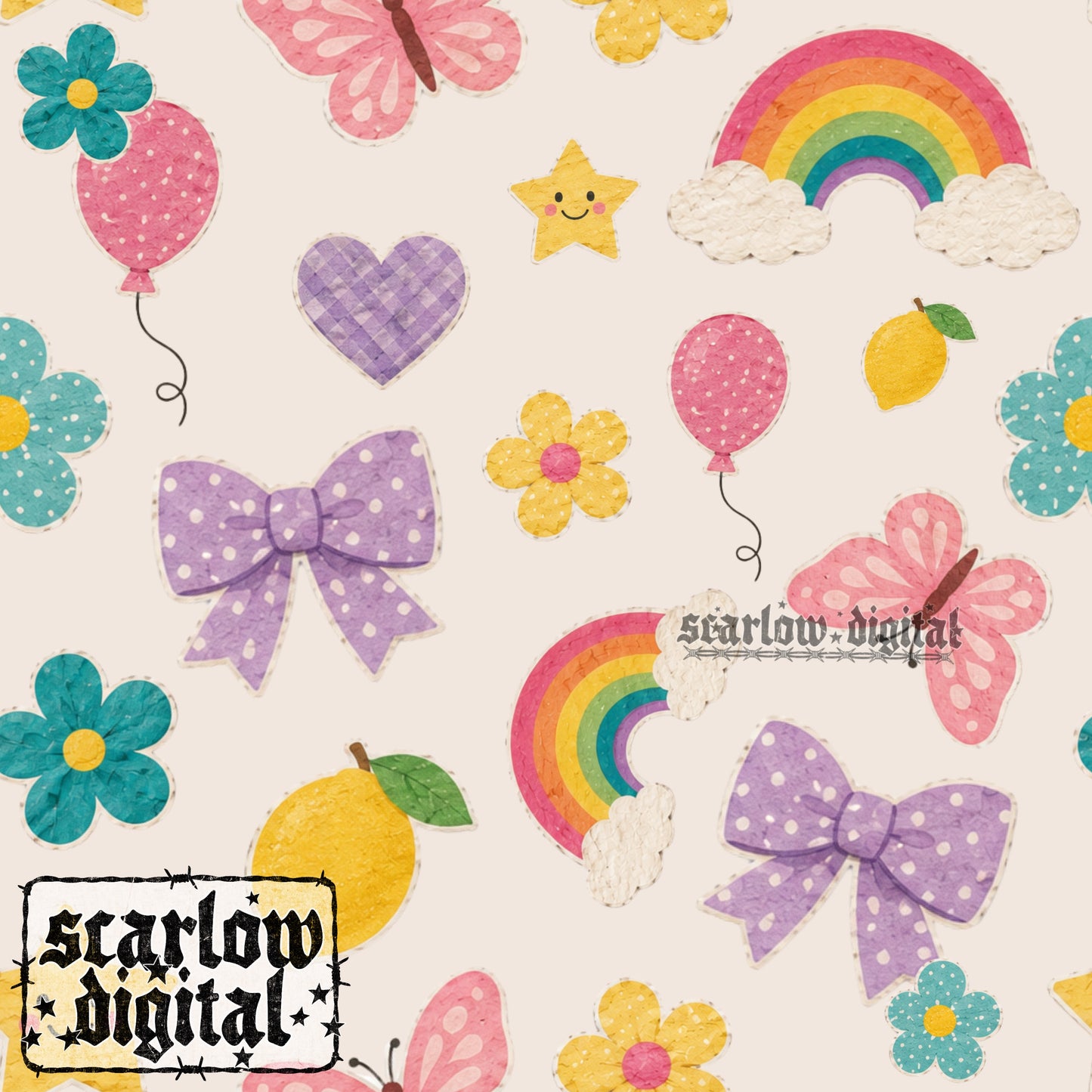 Random Things Seamless Pattern Digital Design