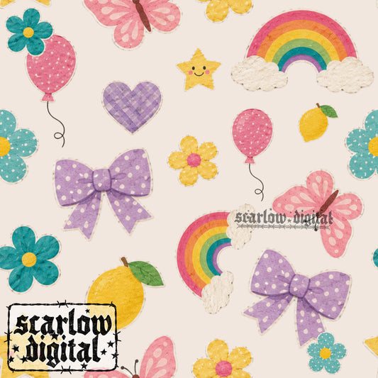 Random Things Seamless Pattern Digital Design