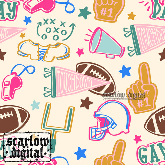 Game Day Football Seamless Pattern Digital Design