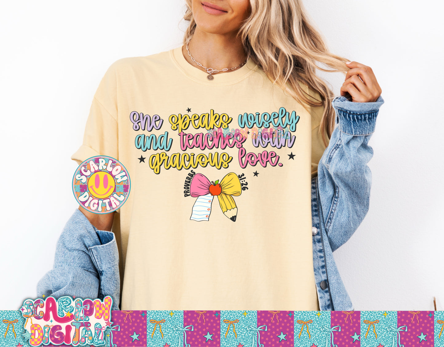She Speaks Wisely and Teaches With Gracious Love Teacher PNG Digital Design