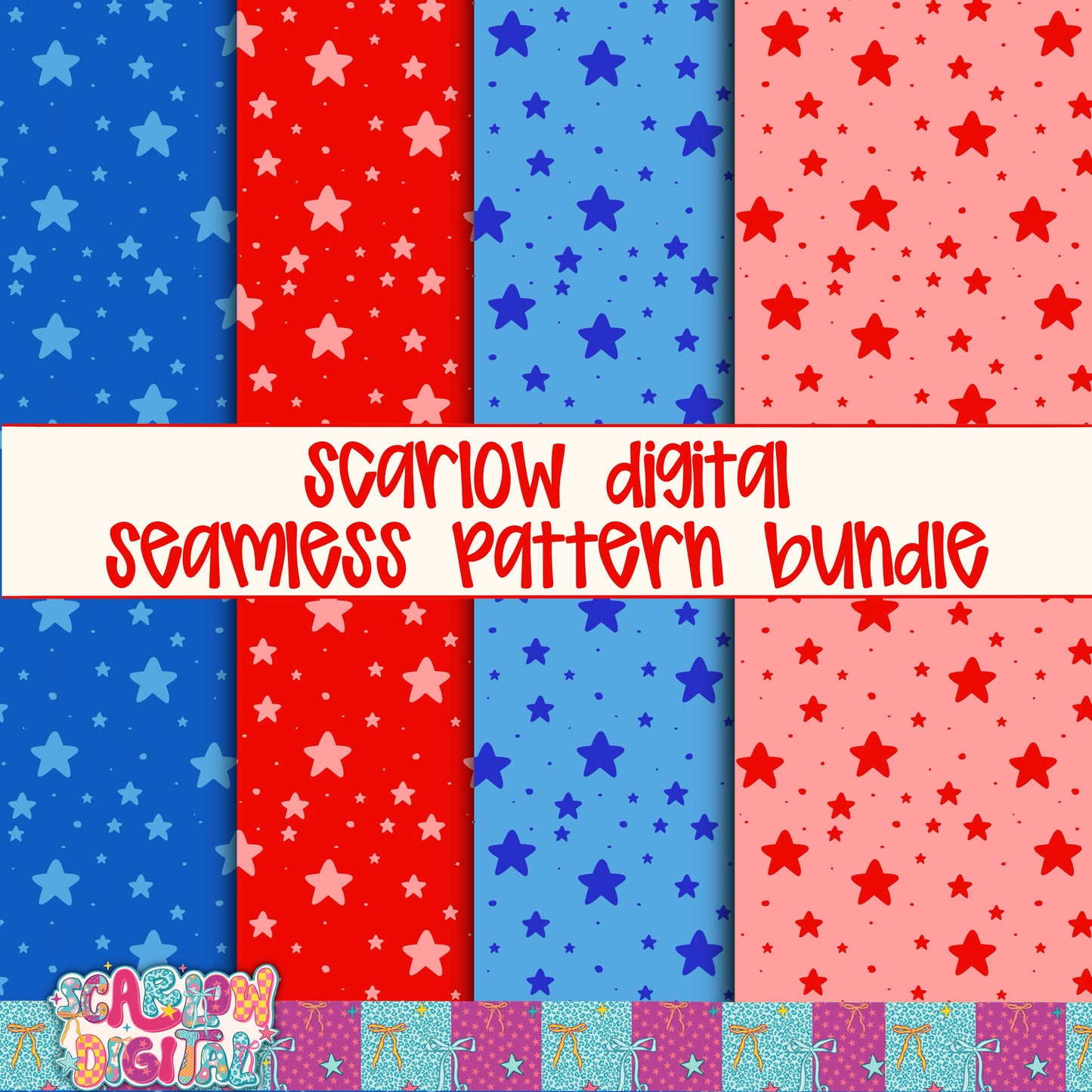 Patriotic Seamless Bundle Digital Design