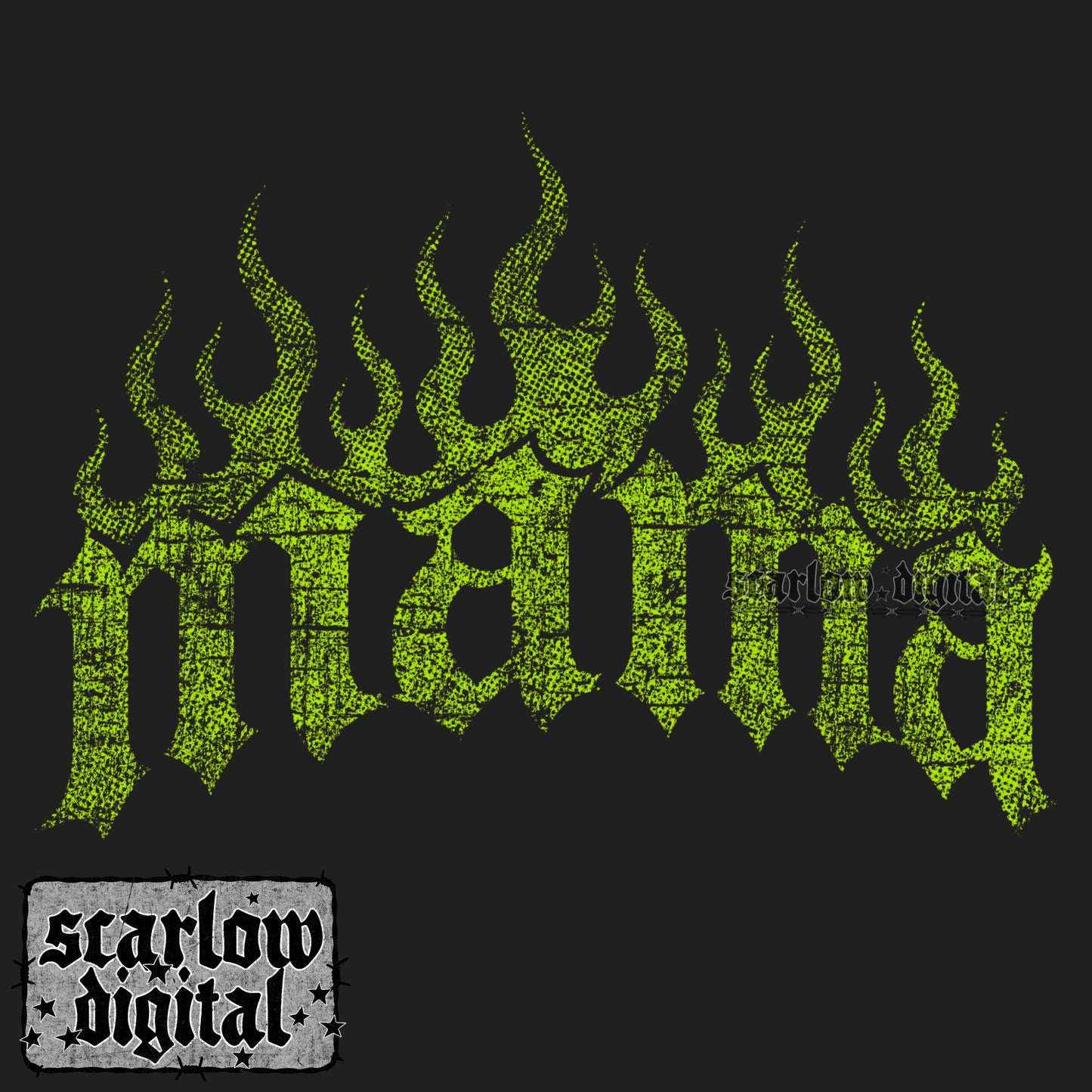 Grunge Neon Flamin Mama PNG Digital Design