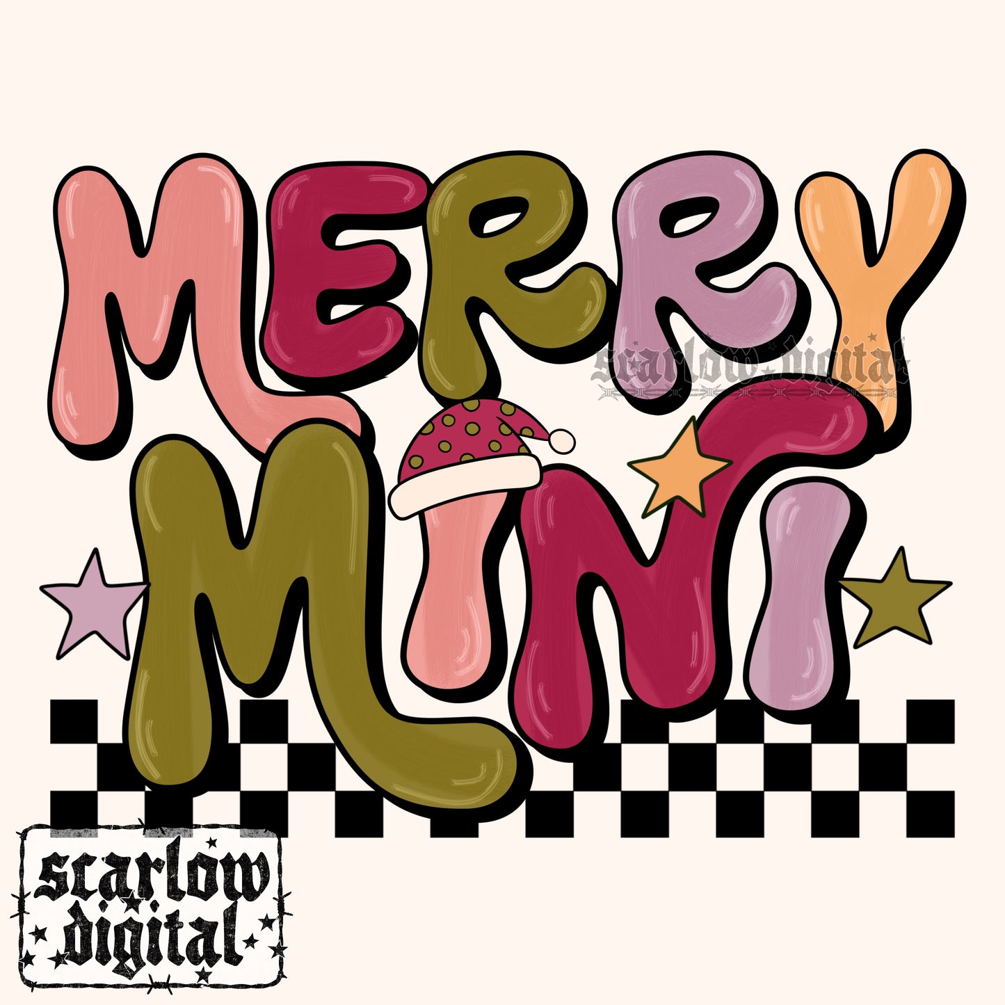 Merry Mini PNG Digital Design