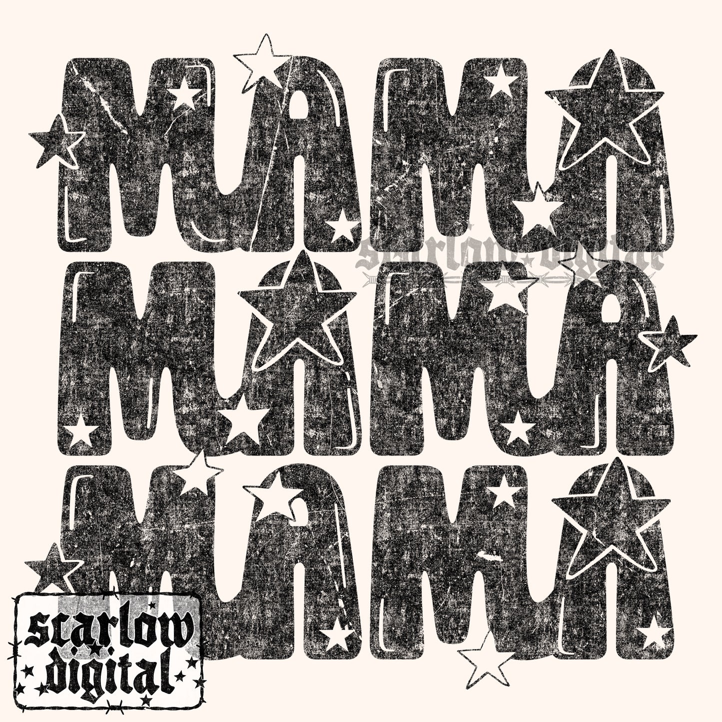 Stacked Mama Stars PNG Digital Design