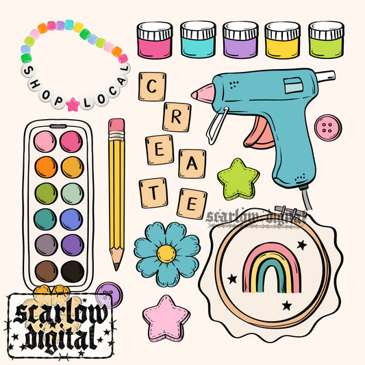 Crafting + Shop Small PNG Digital Design