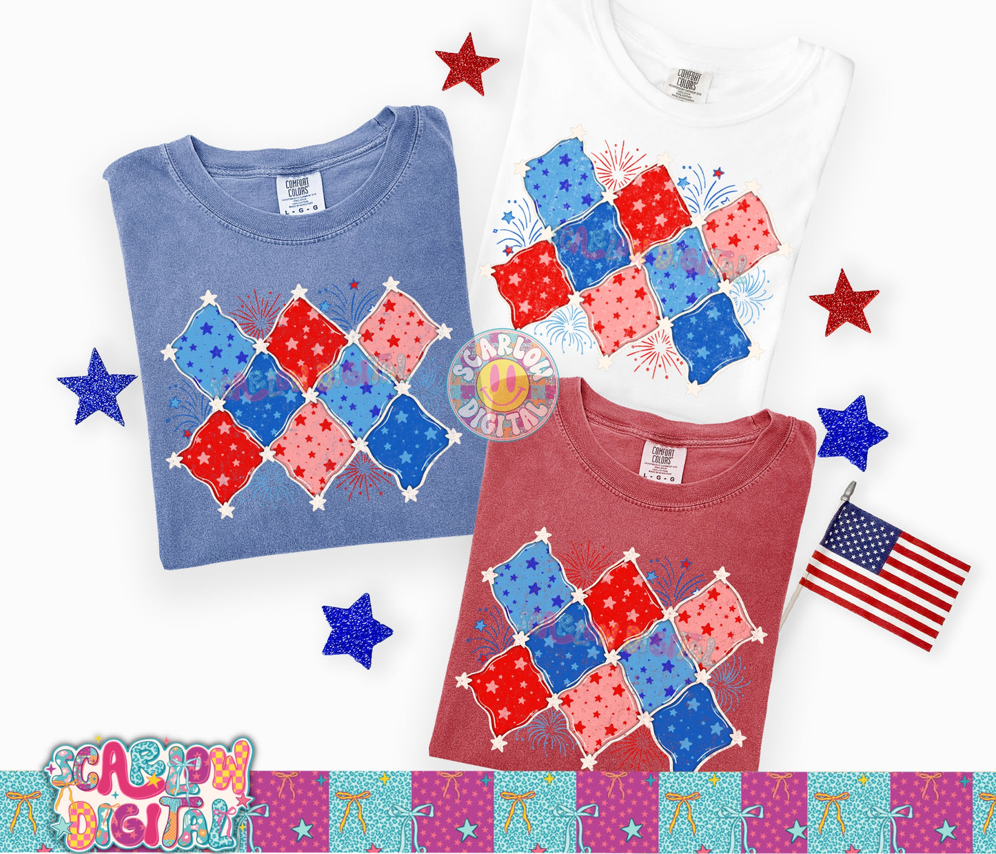 July 4th Pattern PNG Digital Design