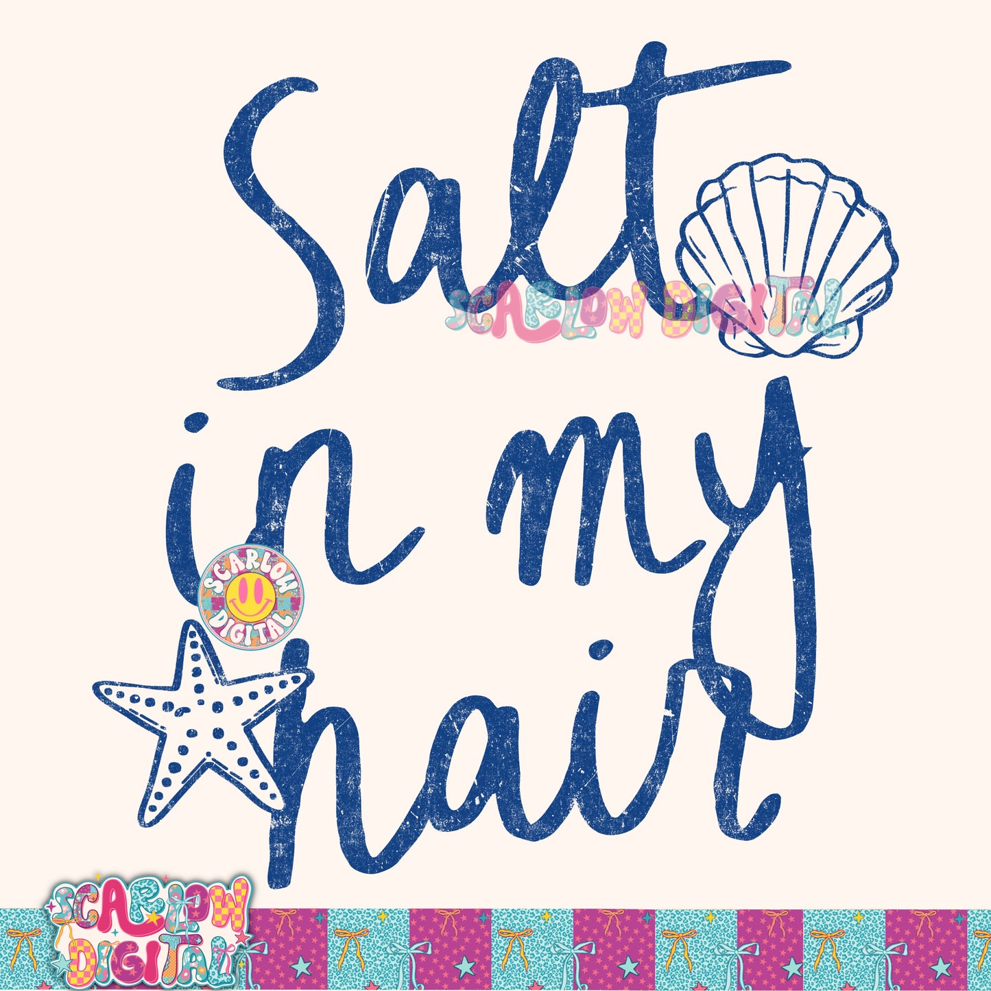 Salt in My Hair PNG Digital Design