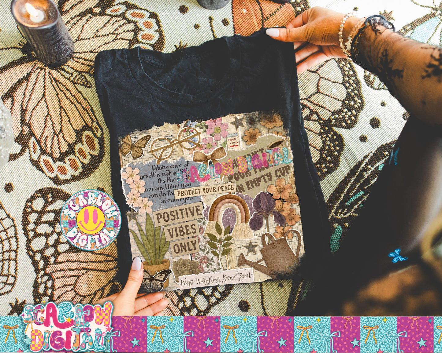 Self Care Scrapbook PNG Digital Design