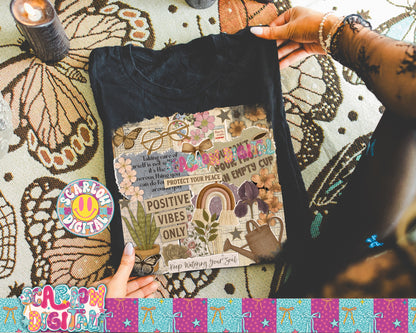 Self Care Scrapbook PNG Digital Design