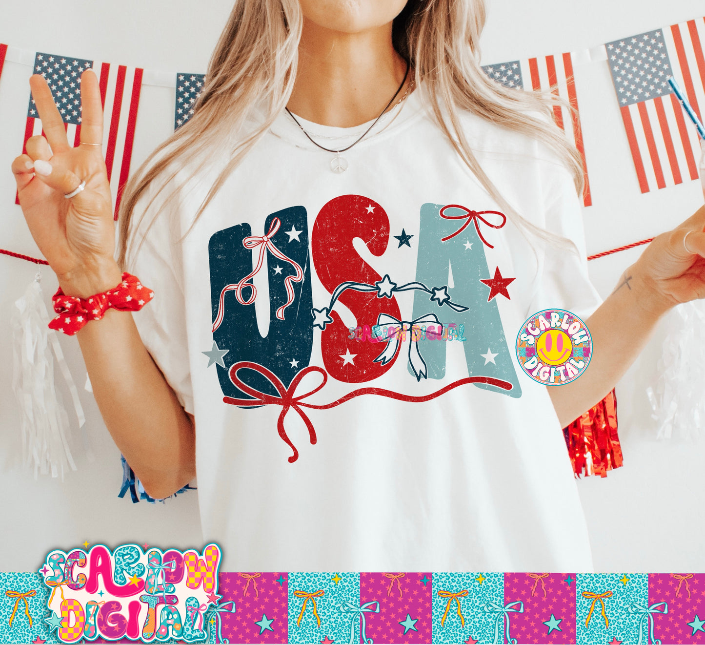 USA July 4th Patriotic PNG Digital Design