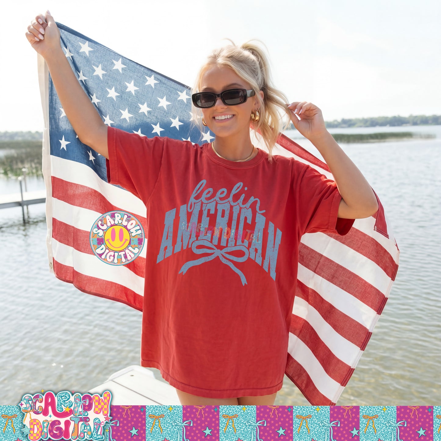 Feelin American PNG Digital Design