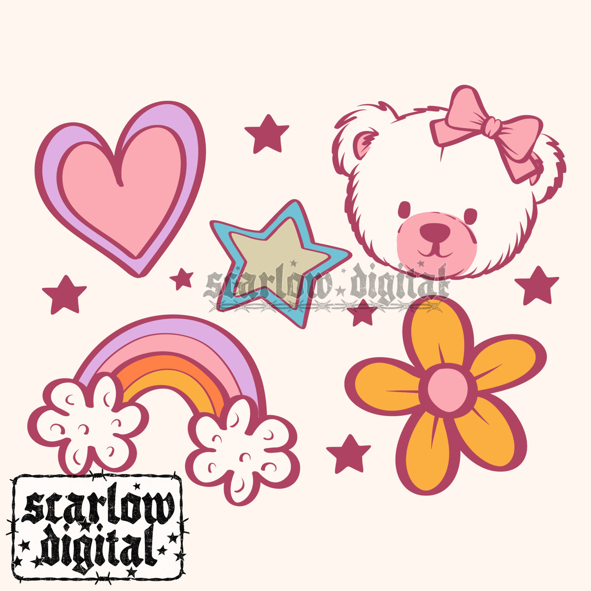Girl Things PNG Digital Design