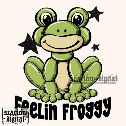 Feelin Froggy PNG Digital Design