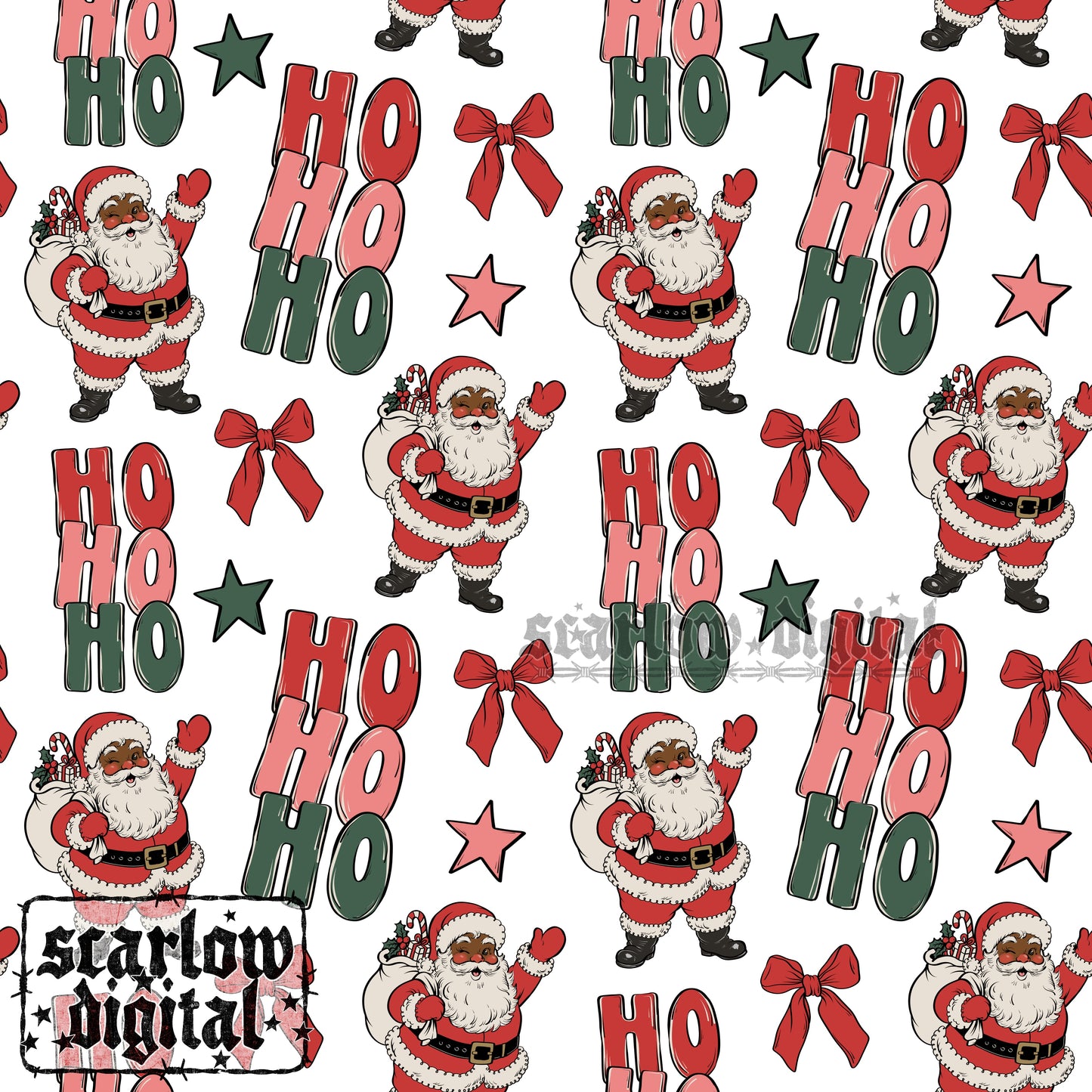 Ho Ho Ho Seamless Pattern Digital Design