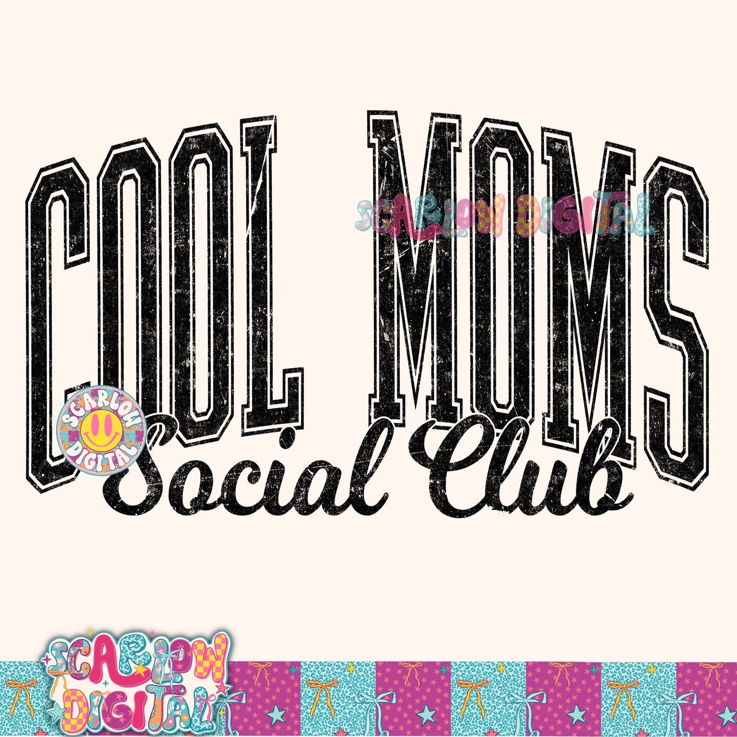Cool Moms Social Club PNG Digital Design