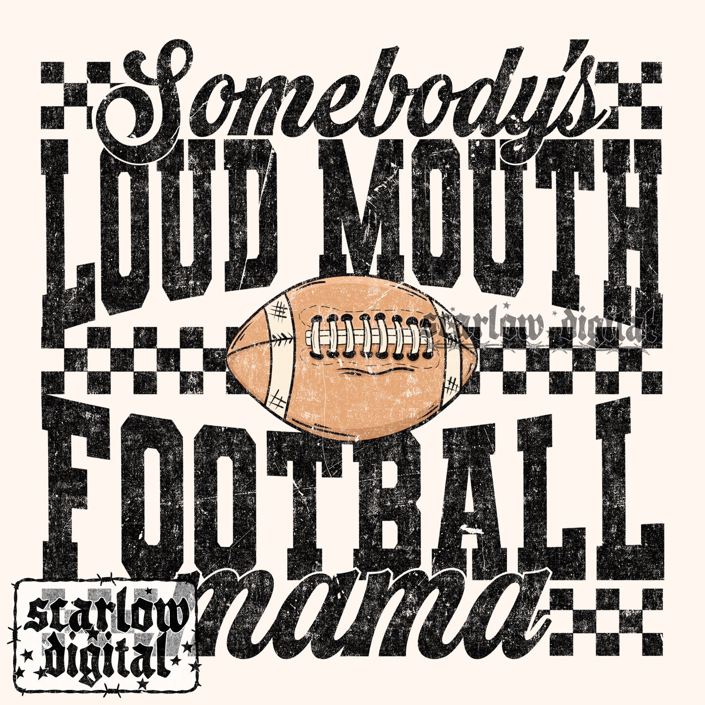 Football Mama PNG Digital Design