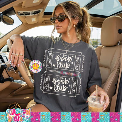 The Book Club Tickets PNG Digital Design