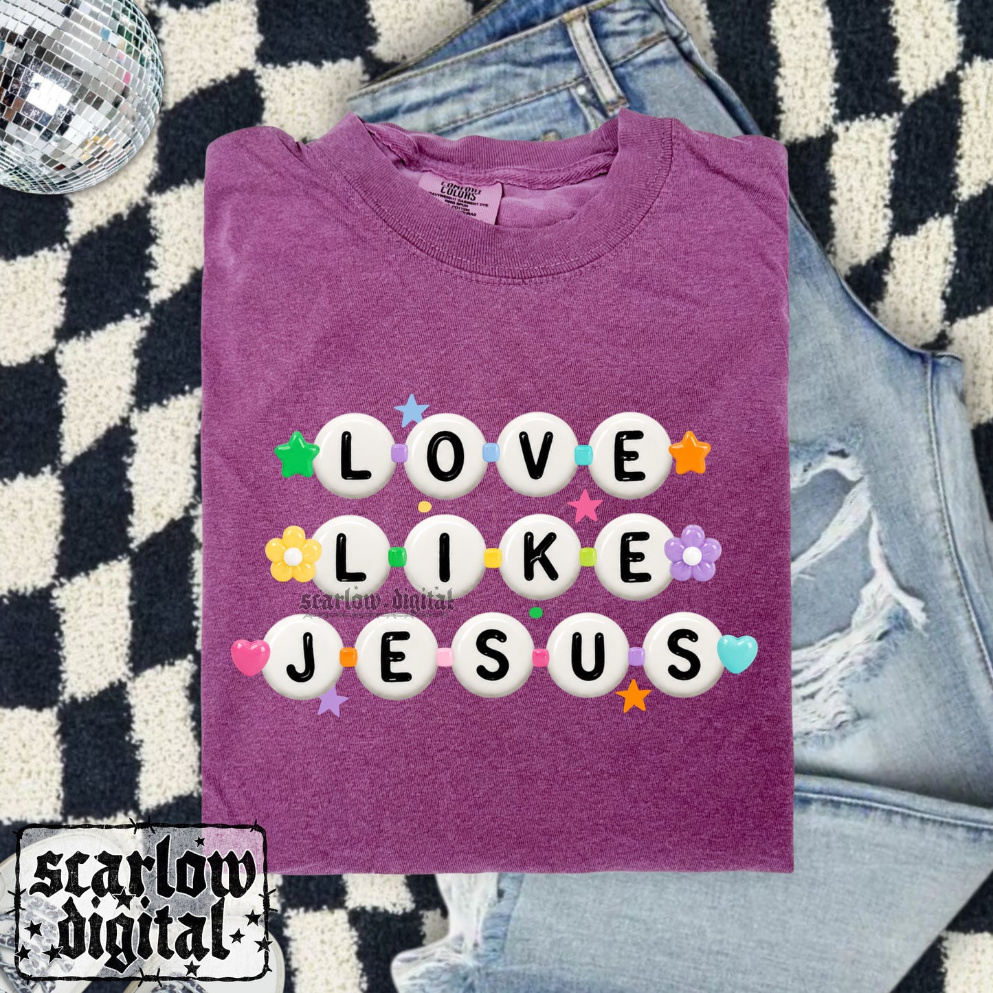 Love Like Jesus Friendship Beads PNG Digital Design