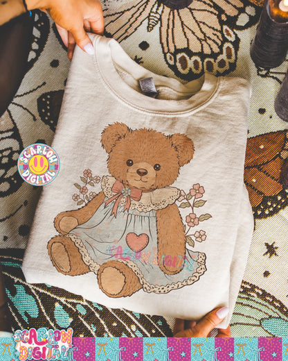 Vintage Teddy Bear PNG Digital Design