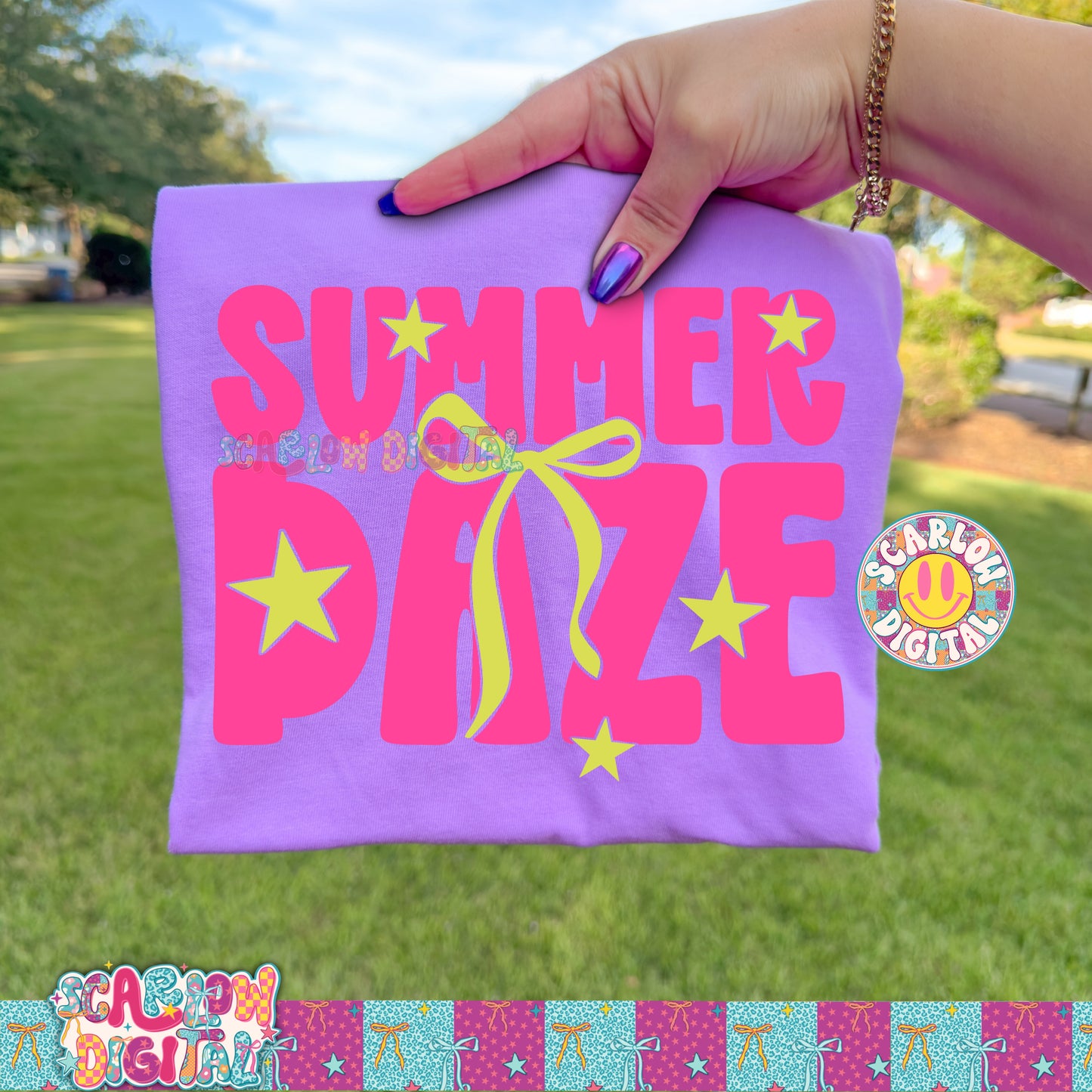 Summer Daze PNG Digital Design